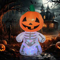 Smiling Skeleton Ghost with Pumpkin Head – 5.9 ft Inflatable Yard Decor