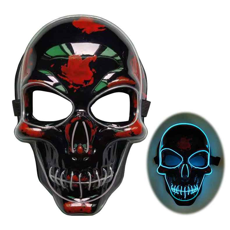 LED Skeleton Mask – 4 Glow Modes - B ice blue - GoSavvyNow