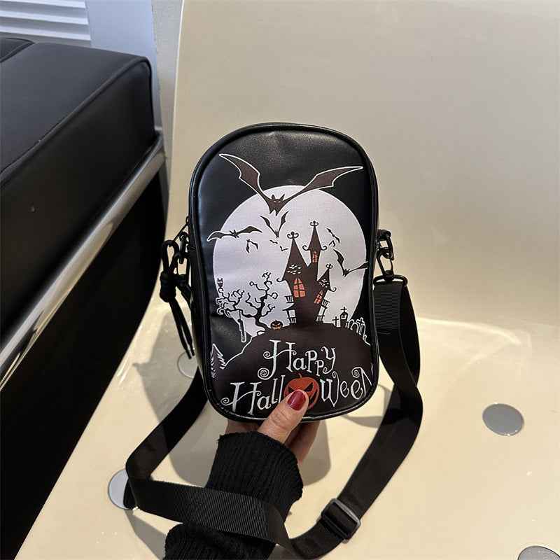 Halloween Graffiti Phone Bag – Pumpkin & Ghost Crossbody