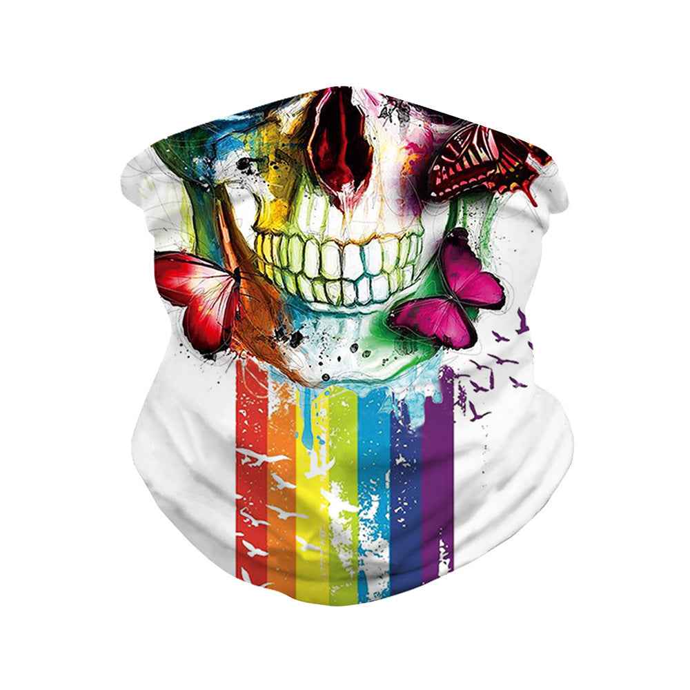 Skull-Print Outdoor Face Mask – Wind & Bug Proof