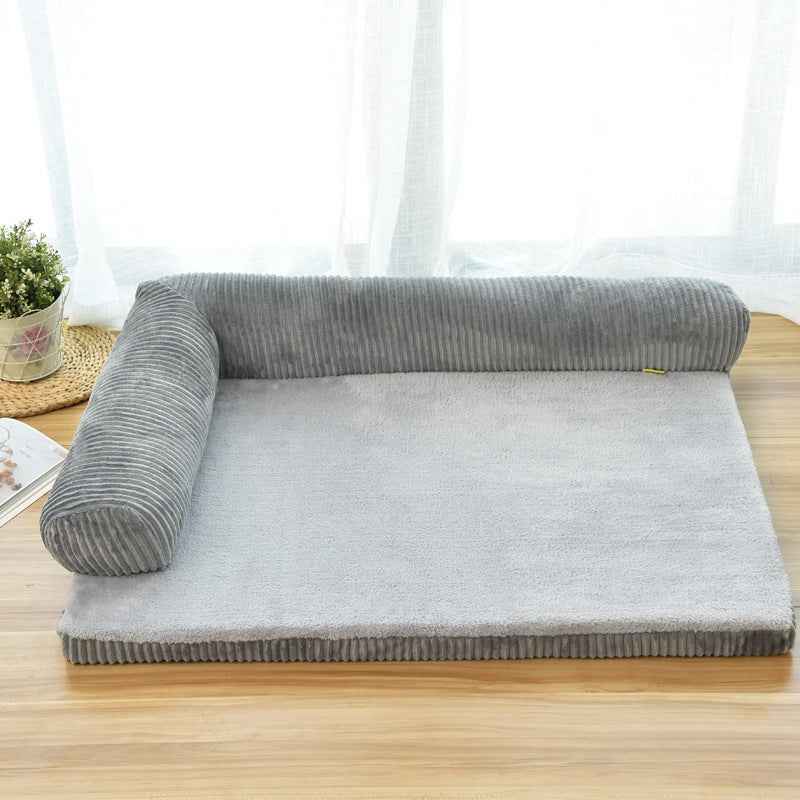 Corduroy Pet Sofa Bed with Non-Slip Base (S-XL) - GoSavvyNow
