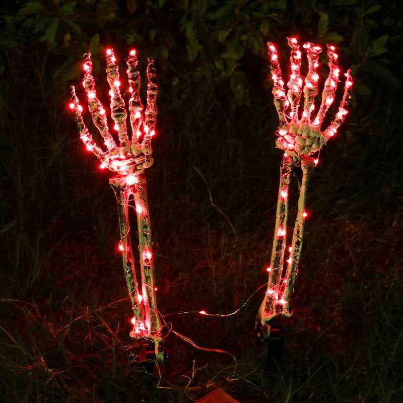 LED Skeleton Arm – Light-Up Yard & Haunted House Decor - Red Left And Right Hand - GoSavvyNow