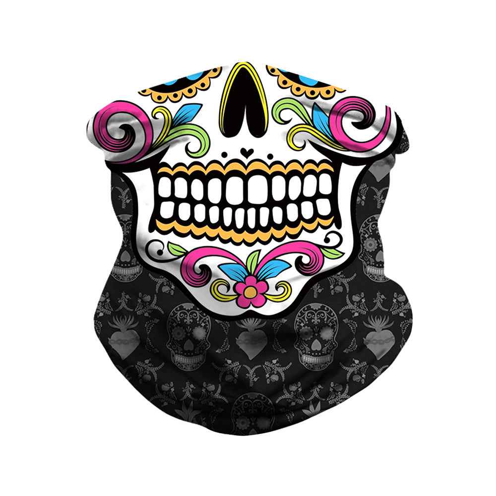Skull-Print Outdoor Face Mask – Wind & Bug Proof
