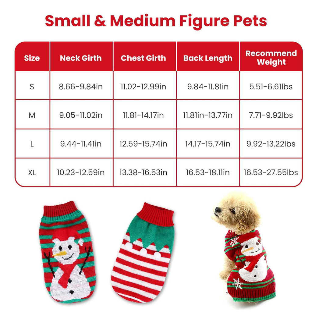 Pet Christmas Turtleneck Sweater – 2 Patterns, 4 Sizes