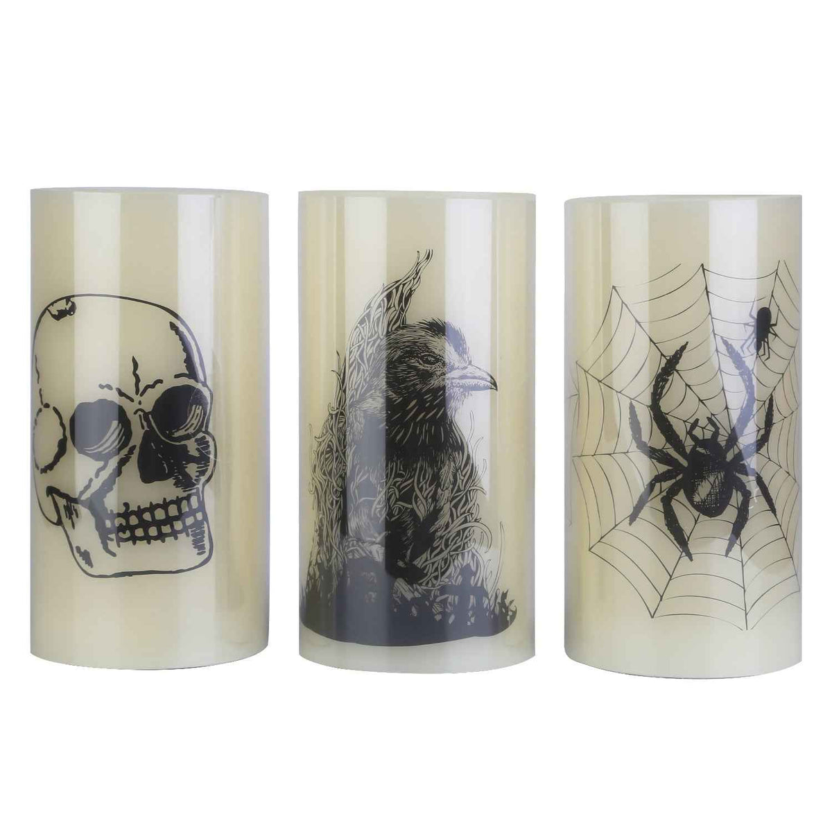Flameless Halloween Candle Lamp 3-Pack – Timer, Battery