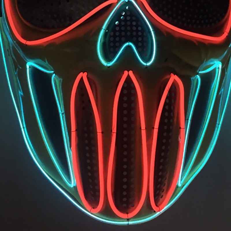 Plastic Halloween Mask – Ice Blue & Red - GoSavvyNow