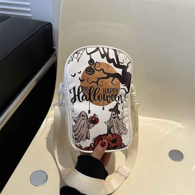 Halloween Graffiti Phone Bag – Pumpkin & Ghost Crossbody