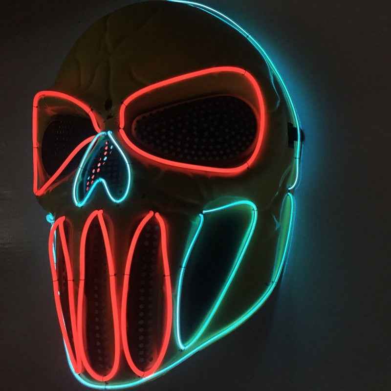 Plastic Halloween Mask – Ice Blue & Red - GoSavvyNow