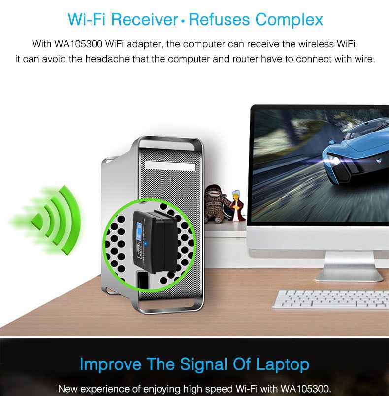 300M Mini Wireless Network Card - Fast and Reliable WiFi Receiver
