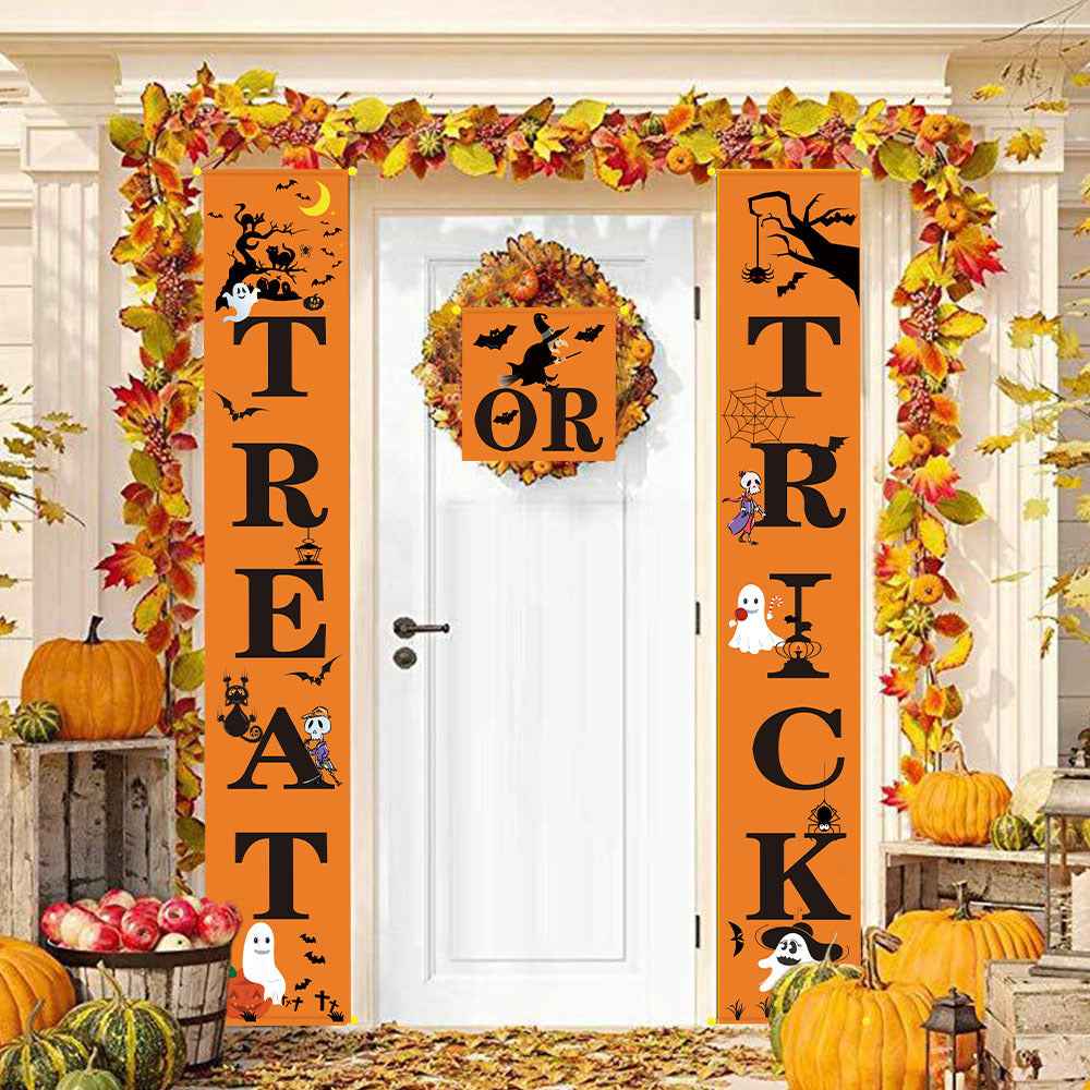 Halloween Banner & Couplet Set – Outdoor Wall Hanging