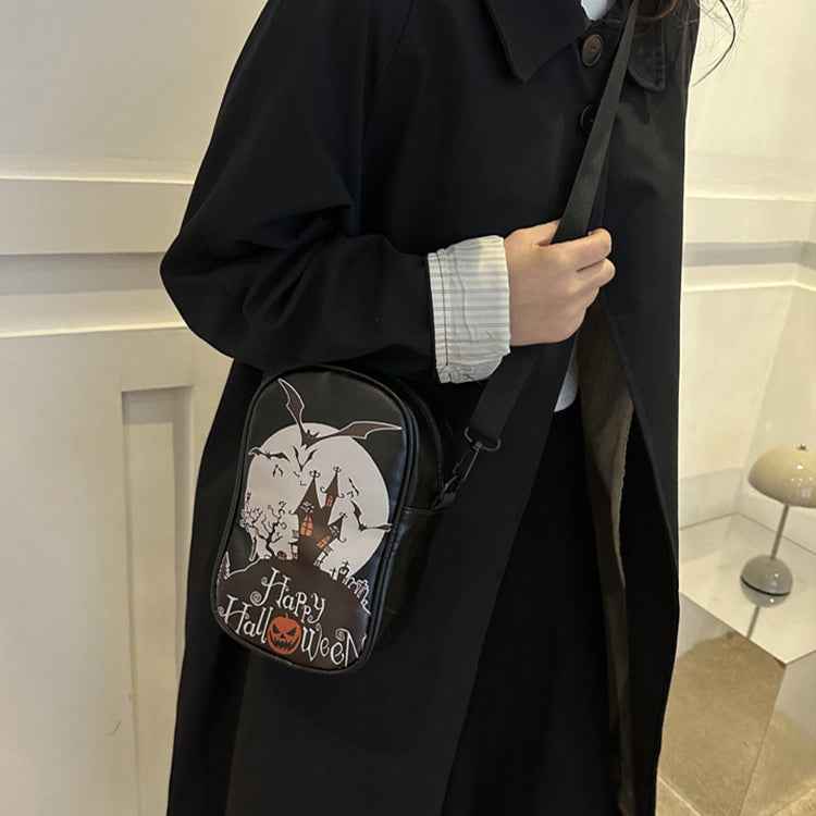 Halloween Graffiti Phone Bag – Pumpkin & Ghost Crossbody