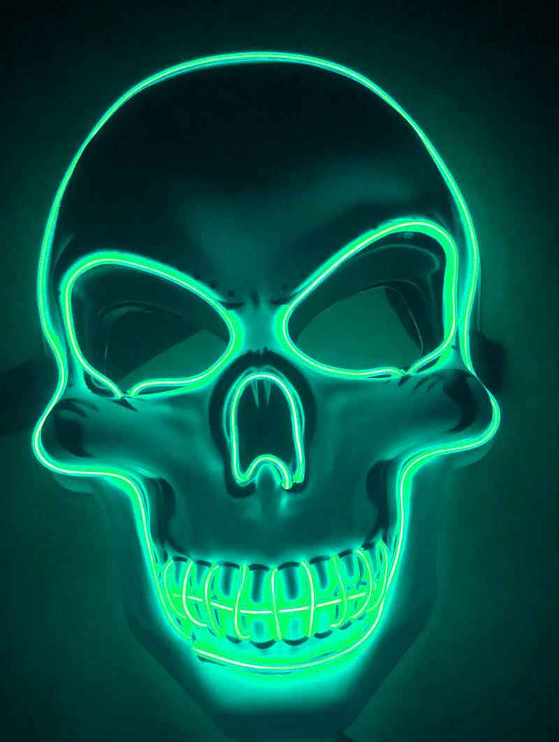 LED Skeleton Mask – 4 Glow Modes - Emerald - GoSavvyNow