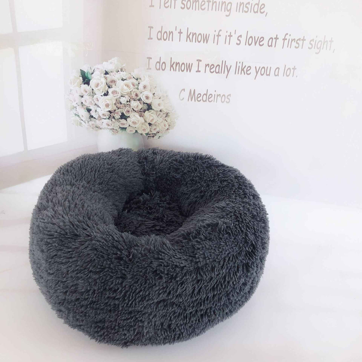 Hooded Plush Pet Nest – Burrow Bed for Cats & Small Dogs