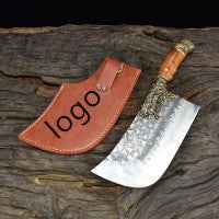 Hand-Forged Chef Knife – 7Cr17MoV Steel, Carved Wood Handle