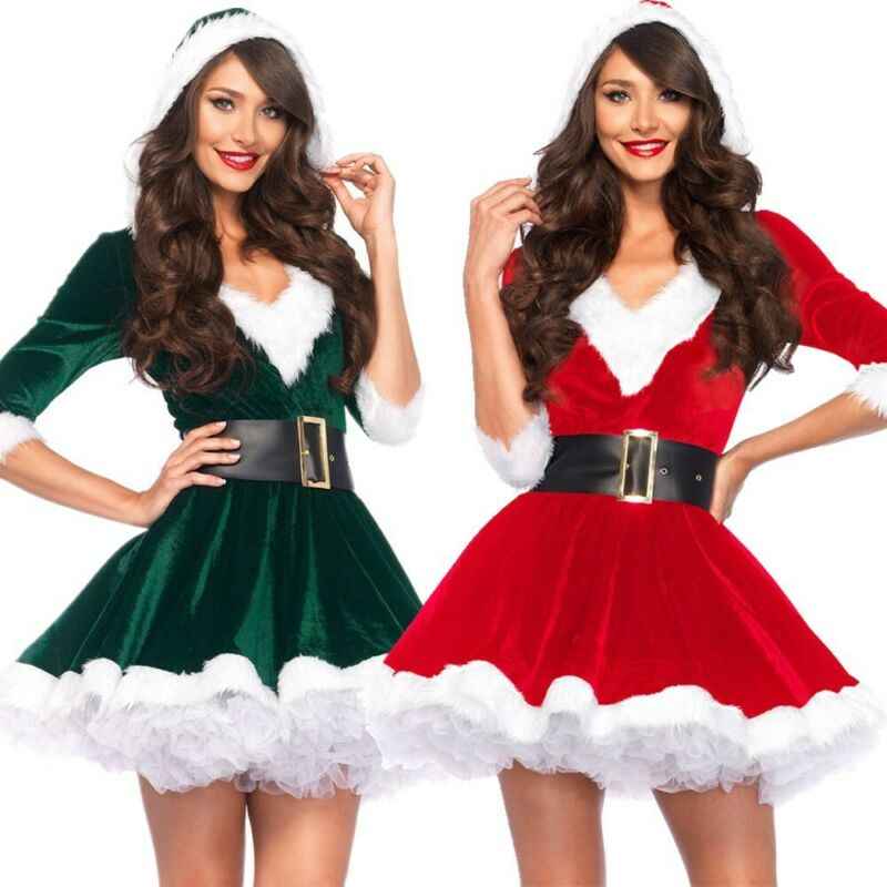 Women's Santa Hoodie Dress – Cozy Holiday Cosplay