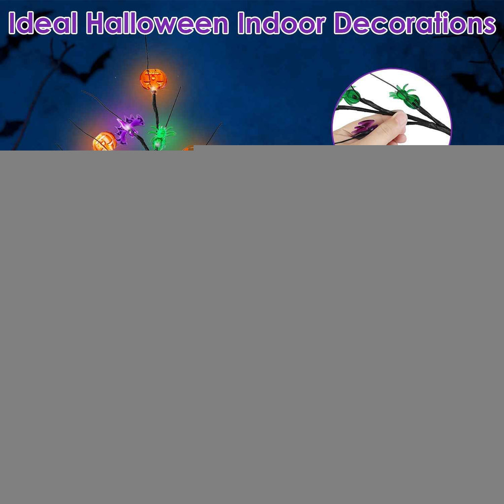 Lighted Halloween Tree 2-Pack – 24 LEDs with Timer