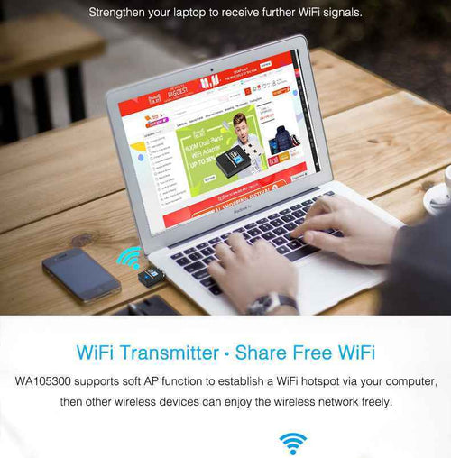 300M Mini Wireless Network Card - Fast and Reliable WiFi Receiver
