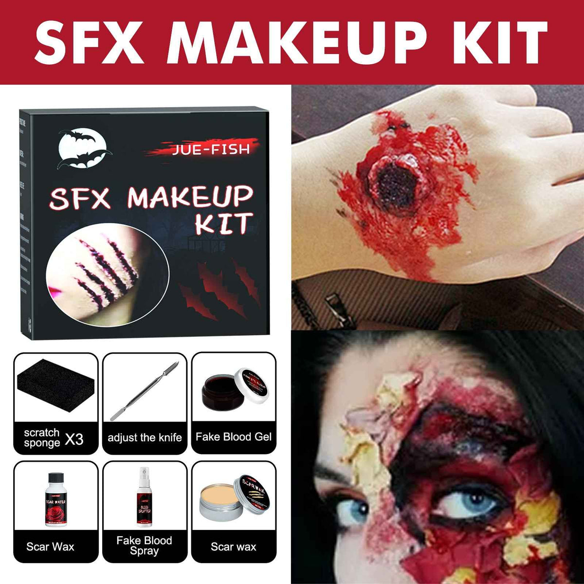 Halloween Wound Makeup Kit – Scar Wax & Fake Blood