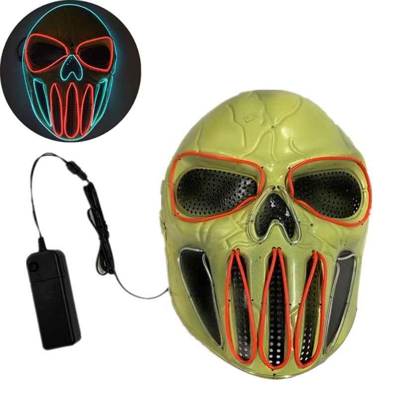 Plastic Halloween Mask – Ice Blue & Red - GoSavvyNow