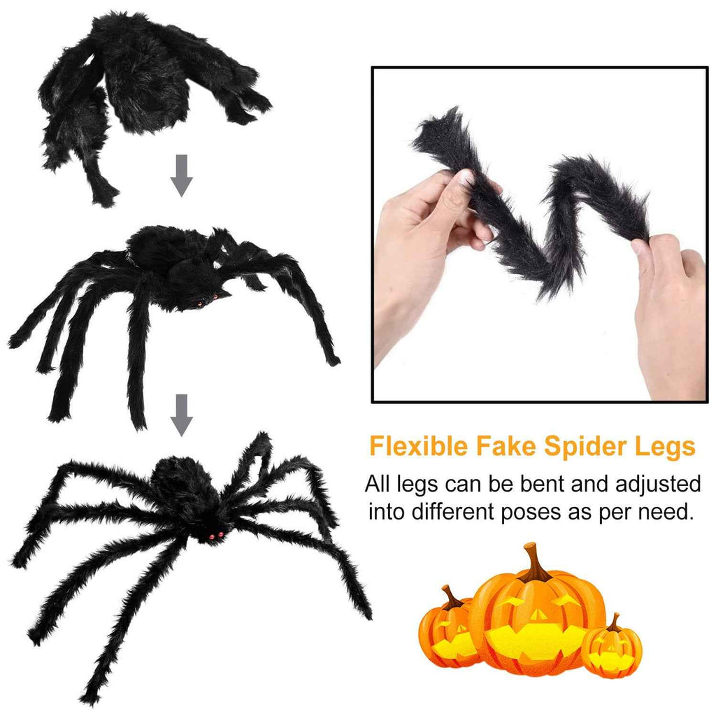 Giant 49" Halloween Spider with 126" Stretch Web