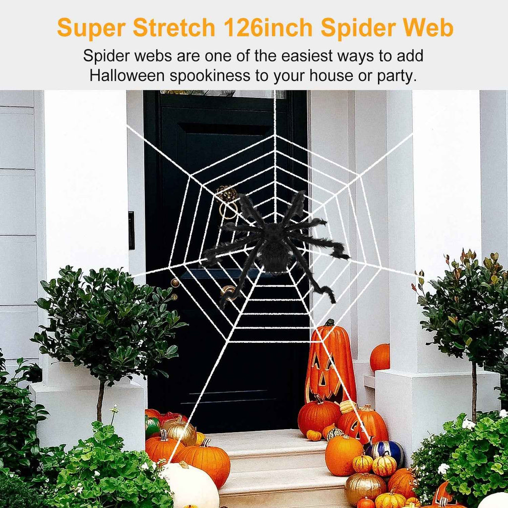 Giant 49" Halloween Spider with 126" Stretch Web