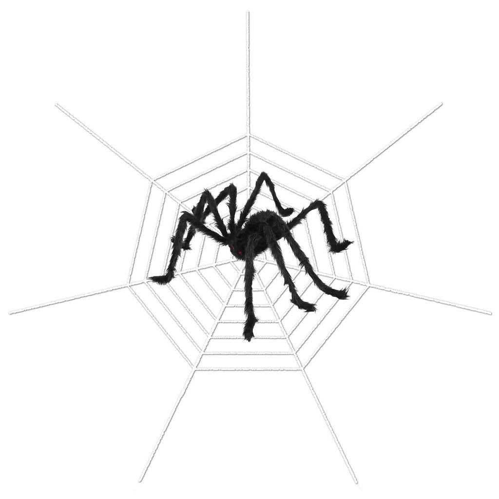 Giant 49" Halloween Spider with 126" Stretch Web