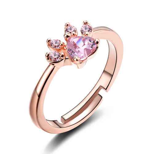 Cat & Dog Paw Ring Set – Gold or Silver Plated