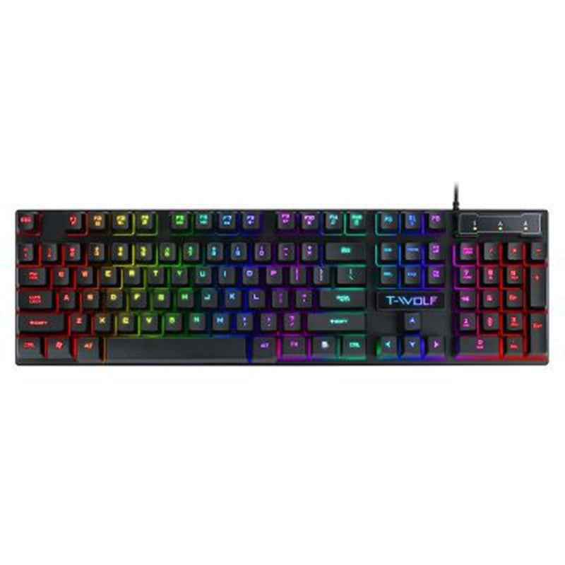 USB Wired Gaming Keyboard: Luminous Floating Keys