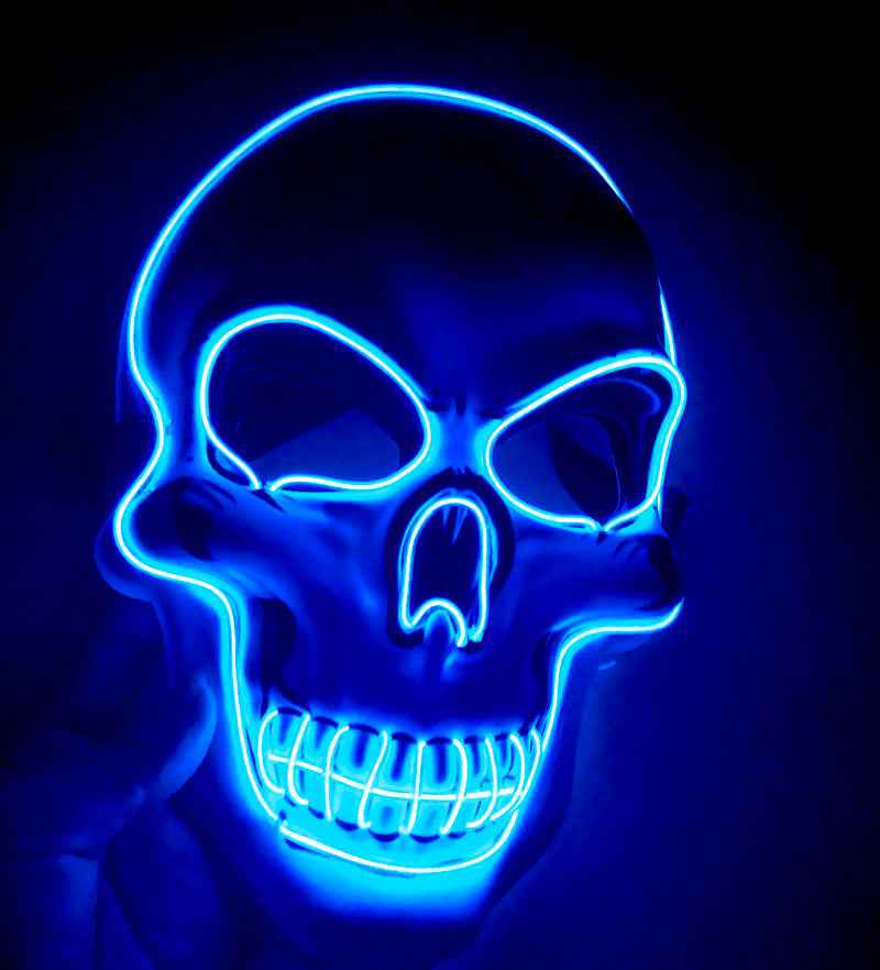 LED Skeleton Mask – 4 Glow Modes - White light - GoSavvyNow