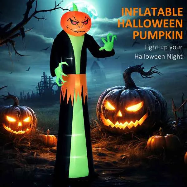 9 ft LED Pumpkin Ghost – Inflatable Yard Decor