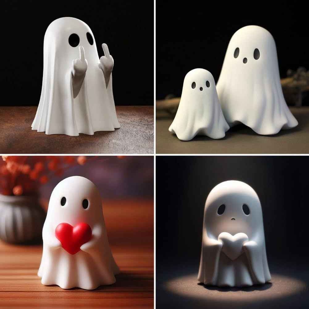 Cute Ghost Figurines – Halloween Shelf & Centerpiece Décor