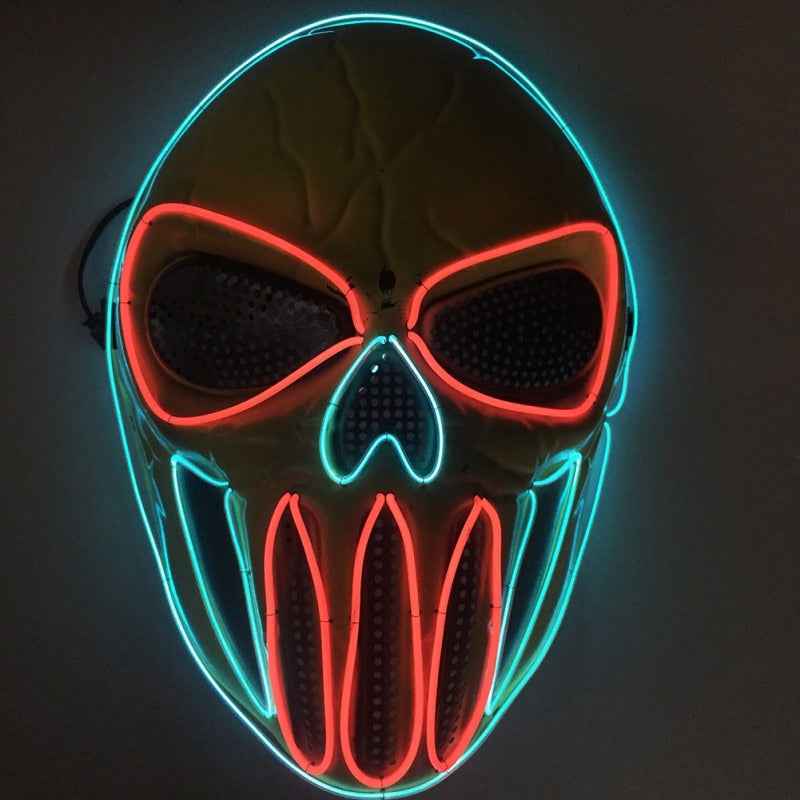 Plastic Halloween Mask – Ice Blue & Red - GoSavvyNow
