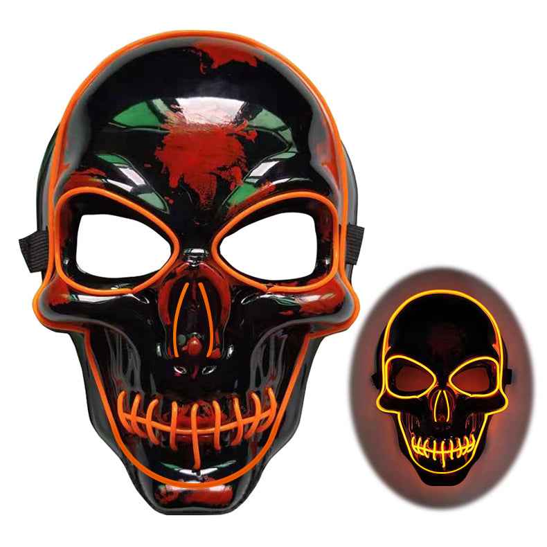 LED Skeleton Mask – 4 Glow Modes - B orange - GoSavvyNow