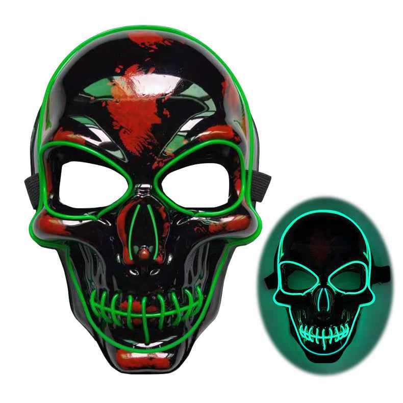 LED Skeleton Mask – 4 Glow Modes - B green - GoSavvyNow