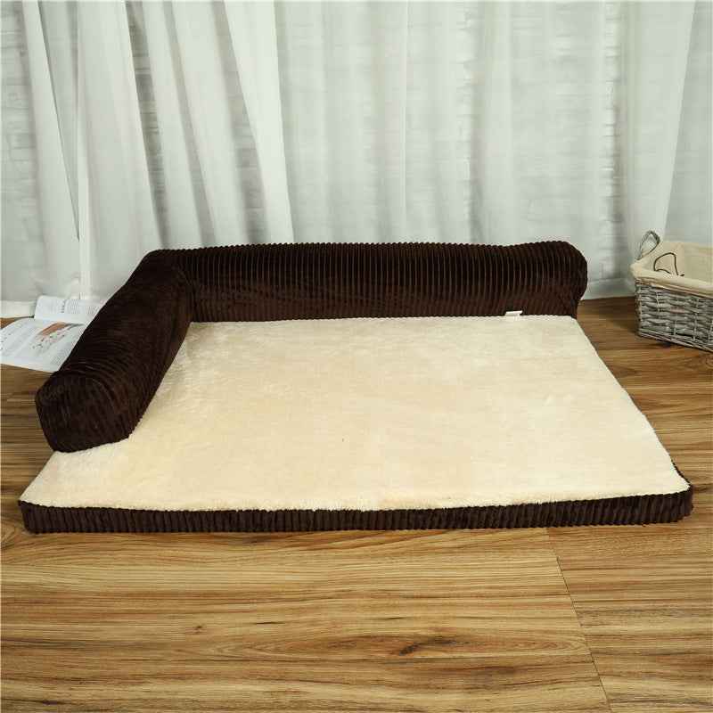 Corduroy Pet Sofa Bed with Non-Slip Base (S-XL) - GoSavvyNow