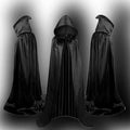 Kids' Hooded Wizard Cloak – Black Halloween Cape