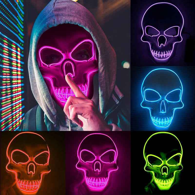 LED Skeleton Mask – 4 Glow Modes - GoSavvyNow
