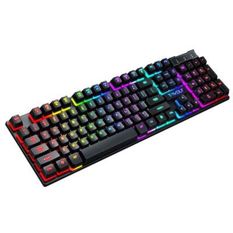 USB Wired Gaming Keyboard: Luminous Floating Keys