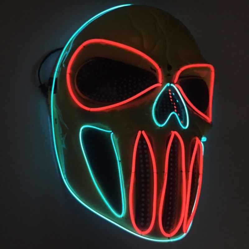 Plastic Halloween Mask – Ice Blue & Red - Blue - GoSavvyNow