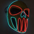 Plastic Halloween Mask – Ice Blue & Red - Blue - GoSavvyNow