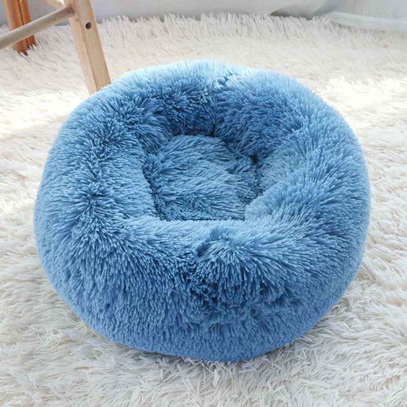 Hooded Plush Pet Nest – Burrow Bed for Cats & Small Dogs