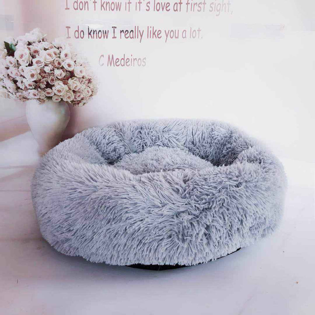 Hooded Plush Pet Nest – Burrow Bed for Cats & Small Dogs