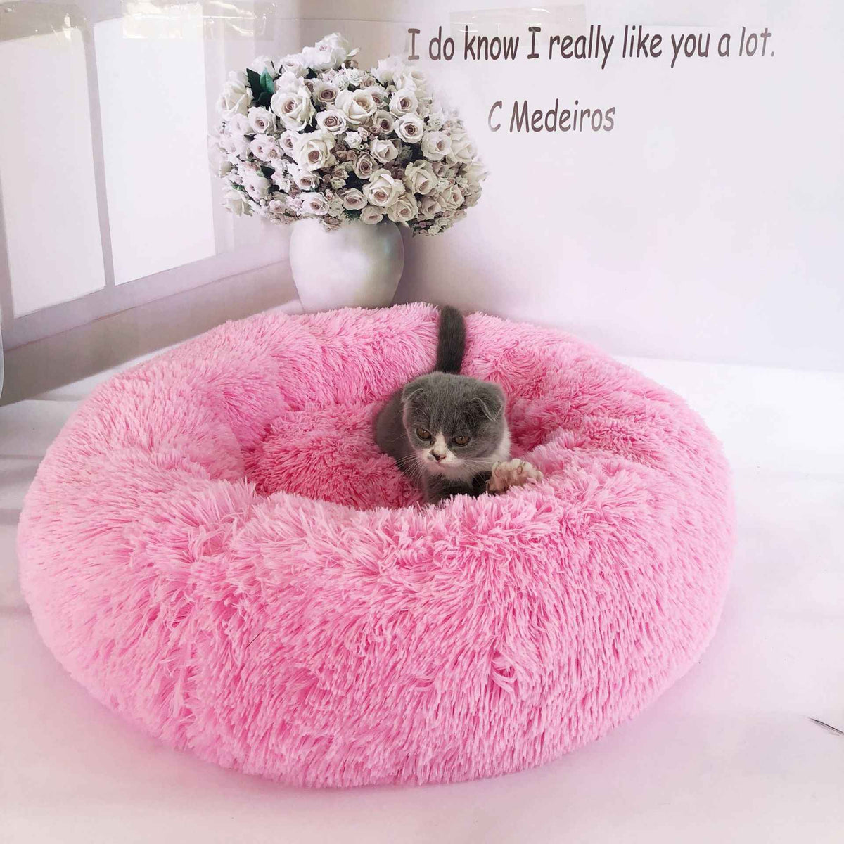 Hooded Plush Pet Nest – Burrow Bed for Cats & Small Dogs