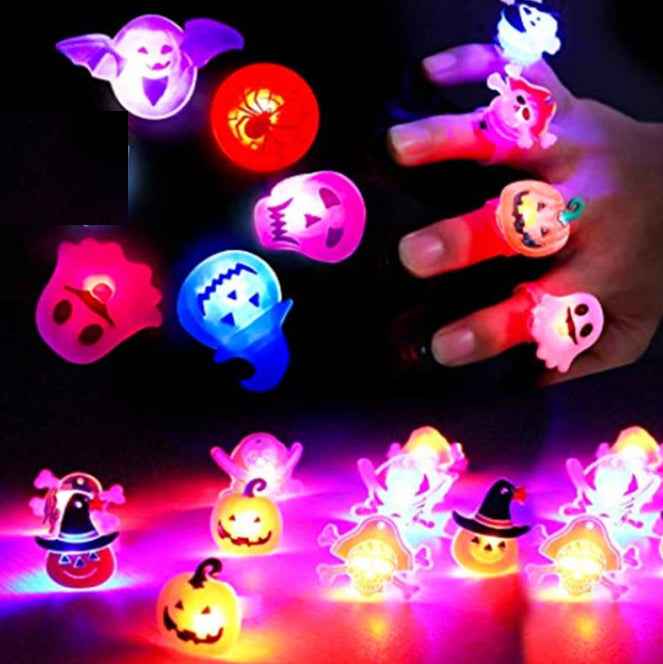 Glowing Halloween Brooch & Ring – LED Party Jewelry