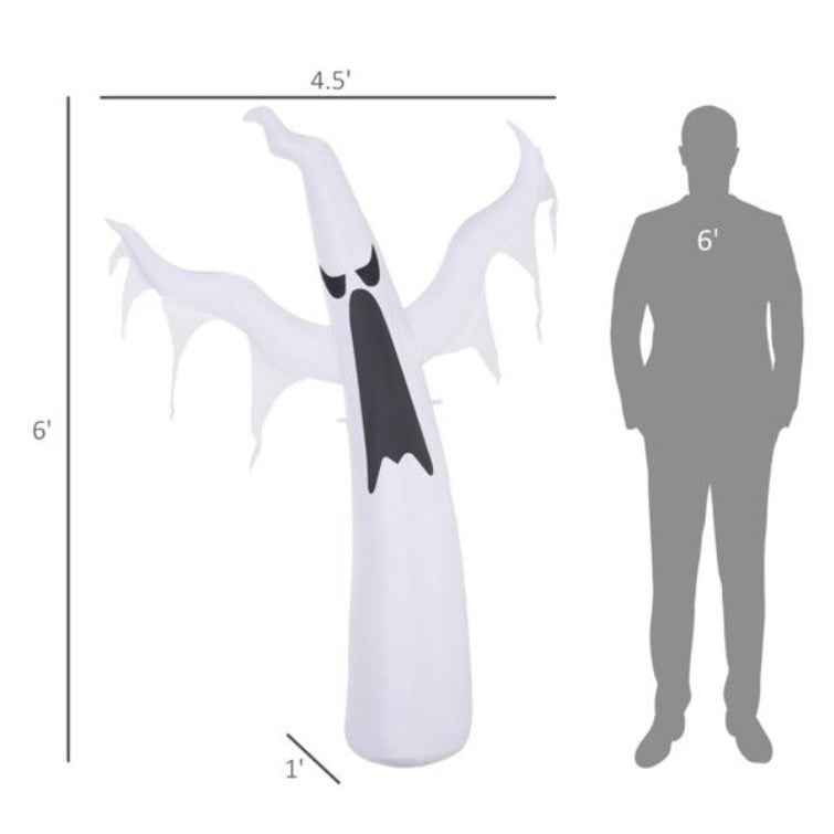 6 ft Dancing White Ghost – LED Inflatable Yard Decor