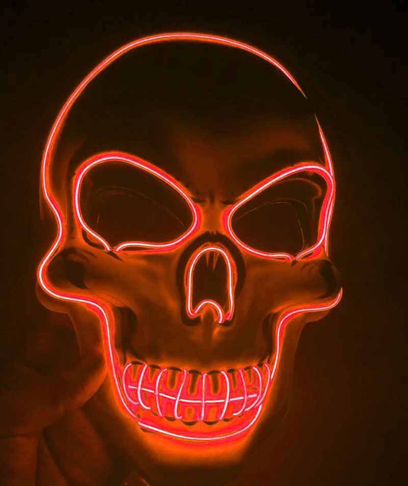 LED Skeleton Mask – 4 Glow Modes - Red - GoSavvyNow