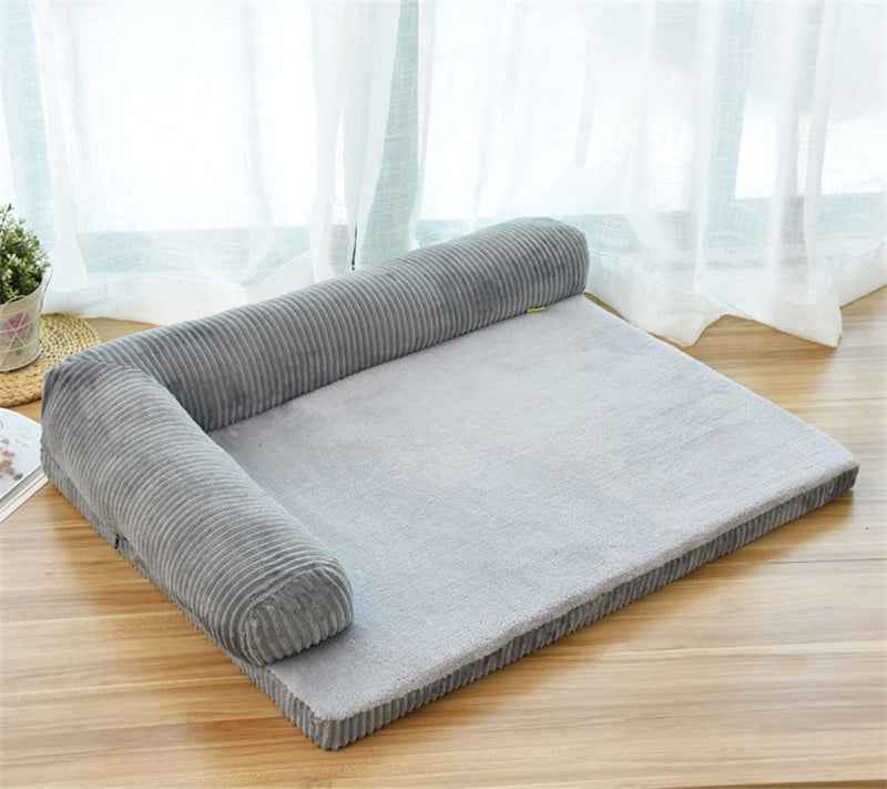 Corduroy Pet Sofa Bed with Non-Slip Base (S-XL) - GoSavvyNow