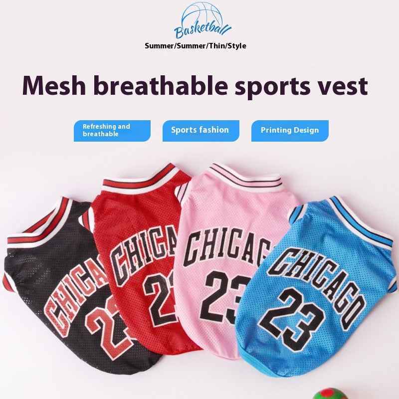 Dog Basketball Jersey - Summerwear for Active Pets