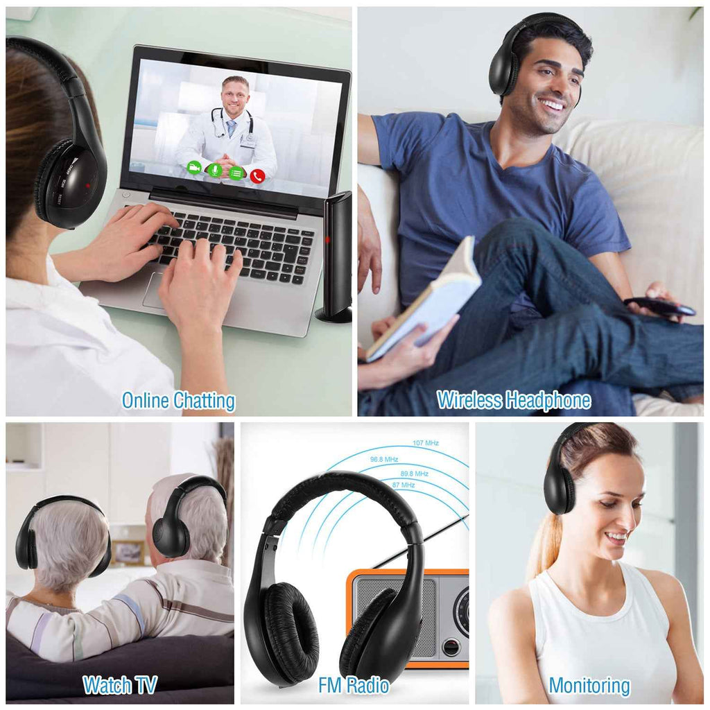Wireless RF Headphones - Perfect for TV, Radio & More
