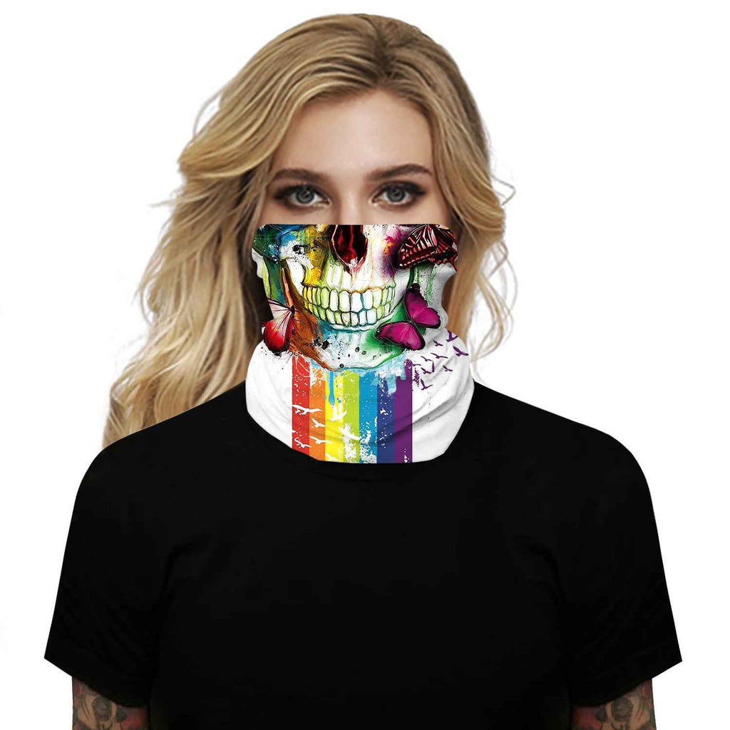 Skull-Print Outdoor Face Mask – Wind & Bug Proof